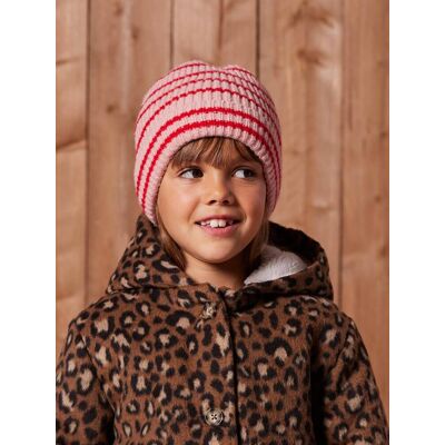 VERTBAUDET Conjunto a rayas con gorro + braga de cuello + manoplas/guantes, para niña rosado VERTBAUDET Conjunto a rayas con gorro + braga de cuello + manoplas/guantes, para niña rosado