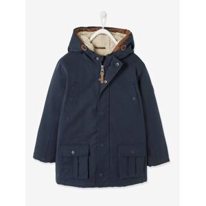 Parka 3 en 1, para niño azul oscuro liso con motivos