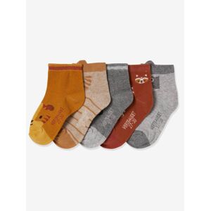 Lote de 5 pares de calcetines Animales Oeko-Tex® beige medio bicolor/multicolor