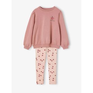 Conjunto para niña: sudadera + leggings con estampado rosa palo