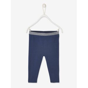 VERTBAUDET Leggings con cintura brillante para bebé niña azul oscuro liso