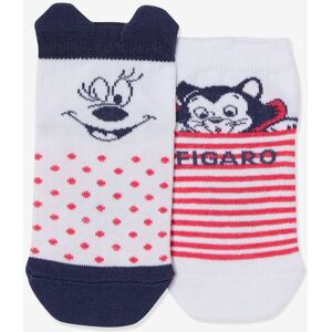 Pack de 2 pares de calcetines medianos Disney Minnie y Figaro® blanco claro liso