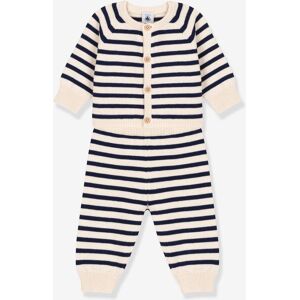 Conjunto de 2 prendas a rayas de punto tricot de lana y algodón PETIT BATEAU blanco estampado