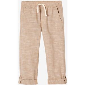 VERTBAUDET Pantalón remangable como pantalón pesquero de tejido ligero, para niño beige jaspeado