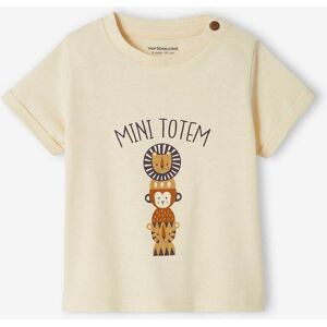 VERTBAUDET Camiseta «mini tótem» de manga corta para bebé crudo