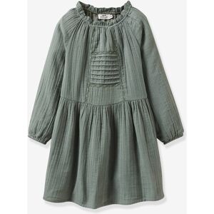 Vestido de gasa de algodón para niña - Cyrillus verde almendra