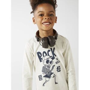 VERTBAUDET Camiseta de manga larga con estampado para niño - Basics beige jaspeado