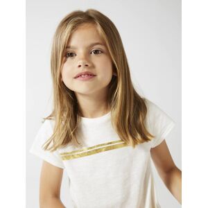 VERTBAUDET Camiseta deportiva a rayas irisadas, para niña blanco claro liso con motivos