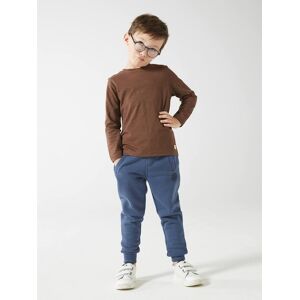 VERTBAUDET Pantalón jogging de felpa, niño azul oscuro liso con motivos