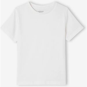 VERTBAUDET Camiseta lisa de manga corta, para niño blanco claro liso