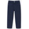 VERTBAUDET Pantalón «Mom fit» con strass para niña azul marino