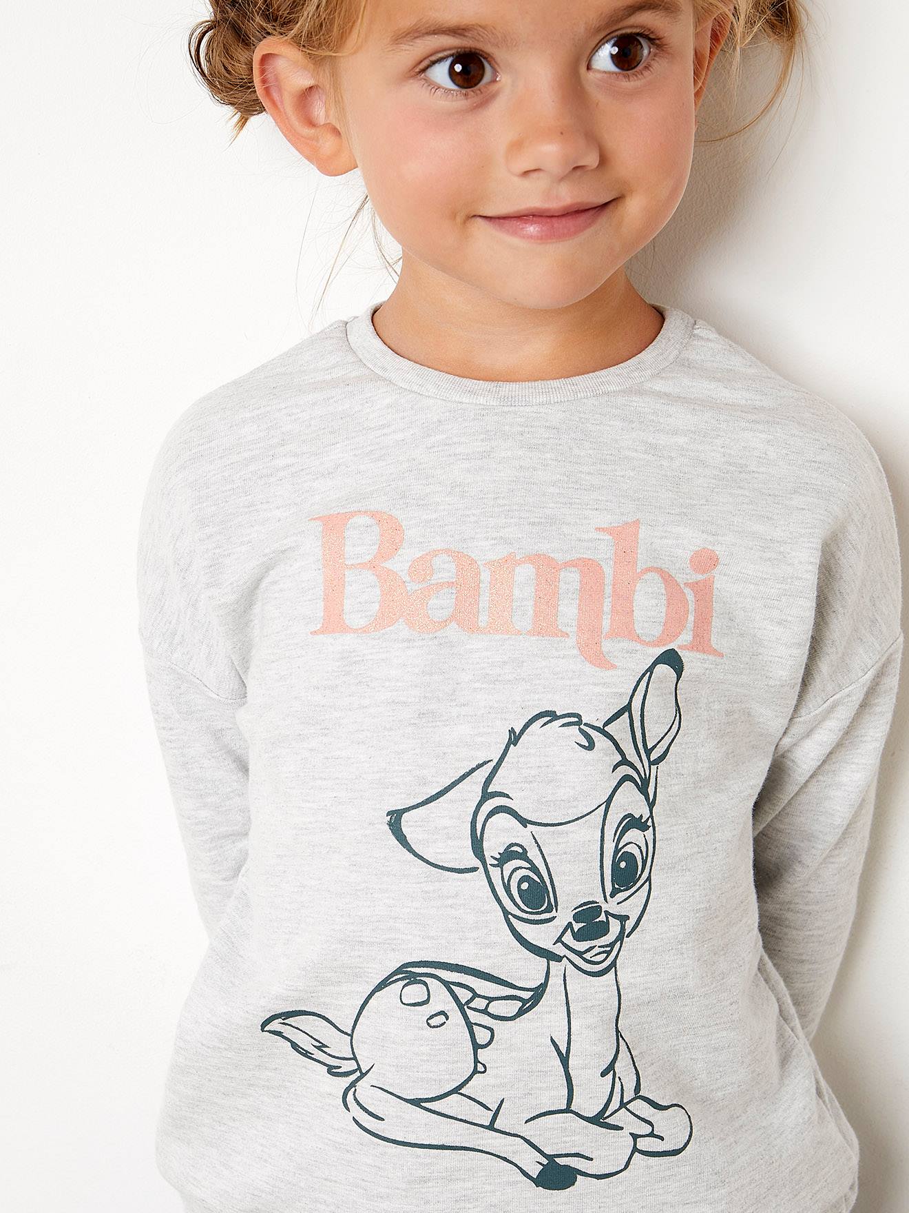 ANIMALES DE DISNEY Sudadera Disney® Bambi gris medio liso con motivos