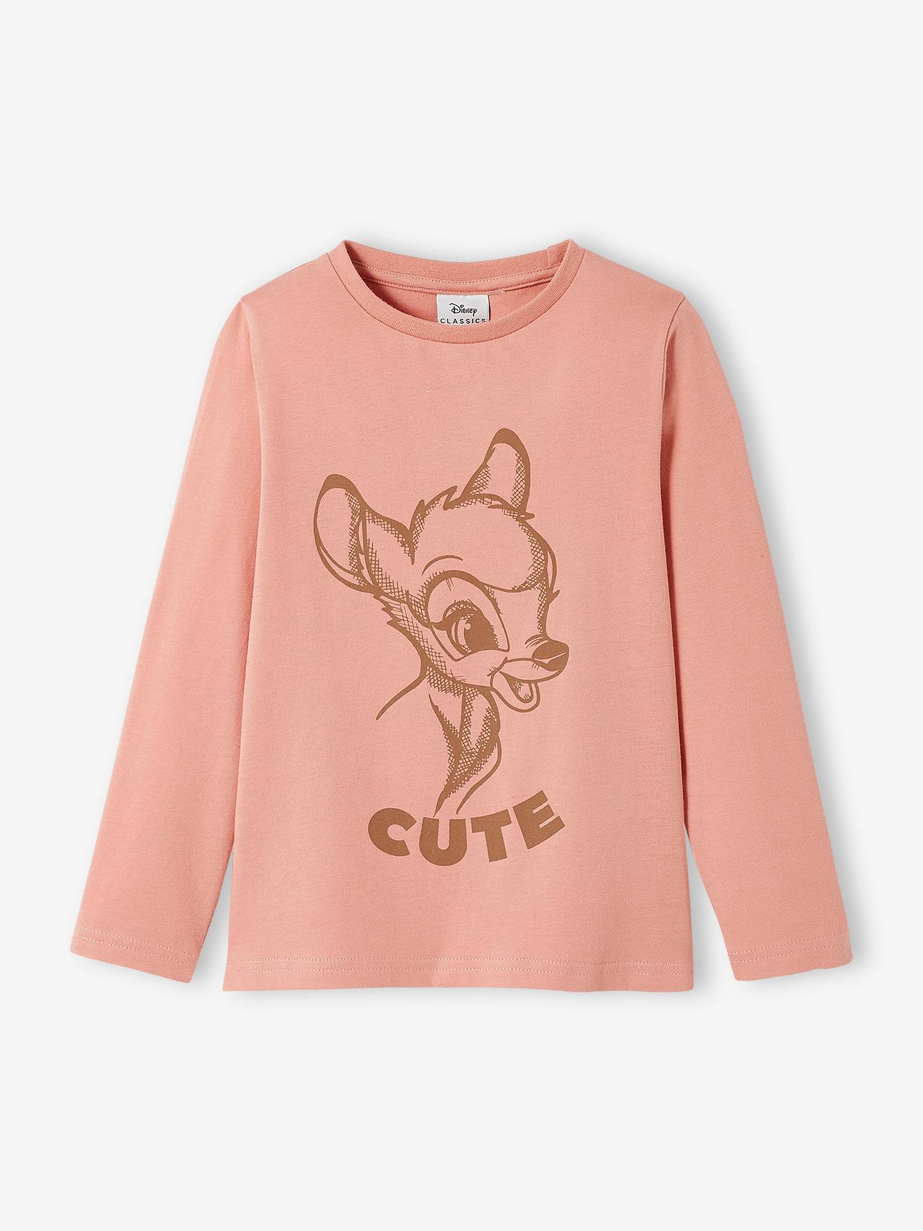 ANIMALES DE DISNEY Camiseta de manga larga Disney® Bambi rosa oscuro liso con motivos