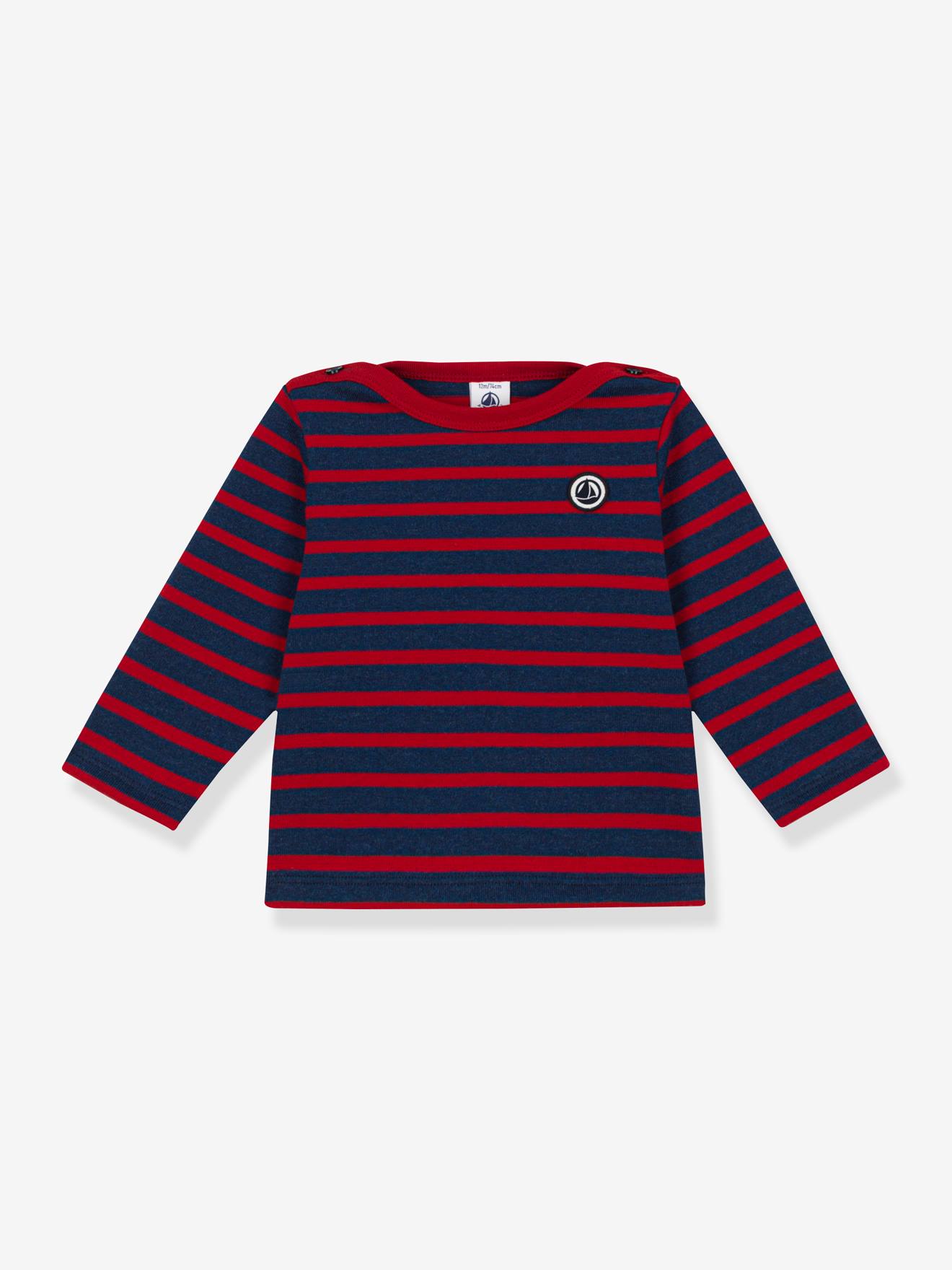 PETIT BATEAU Jersey de estilo marinero de punto grueso para bebé azul