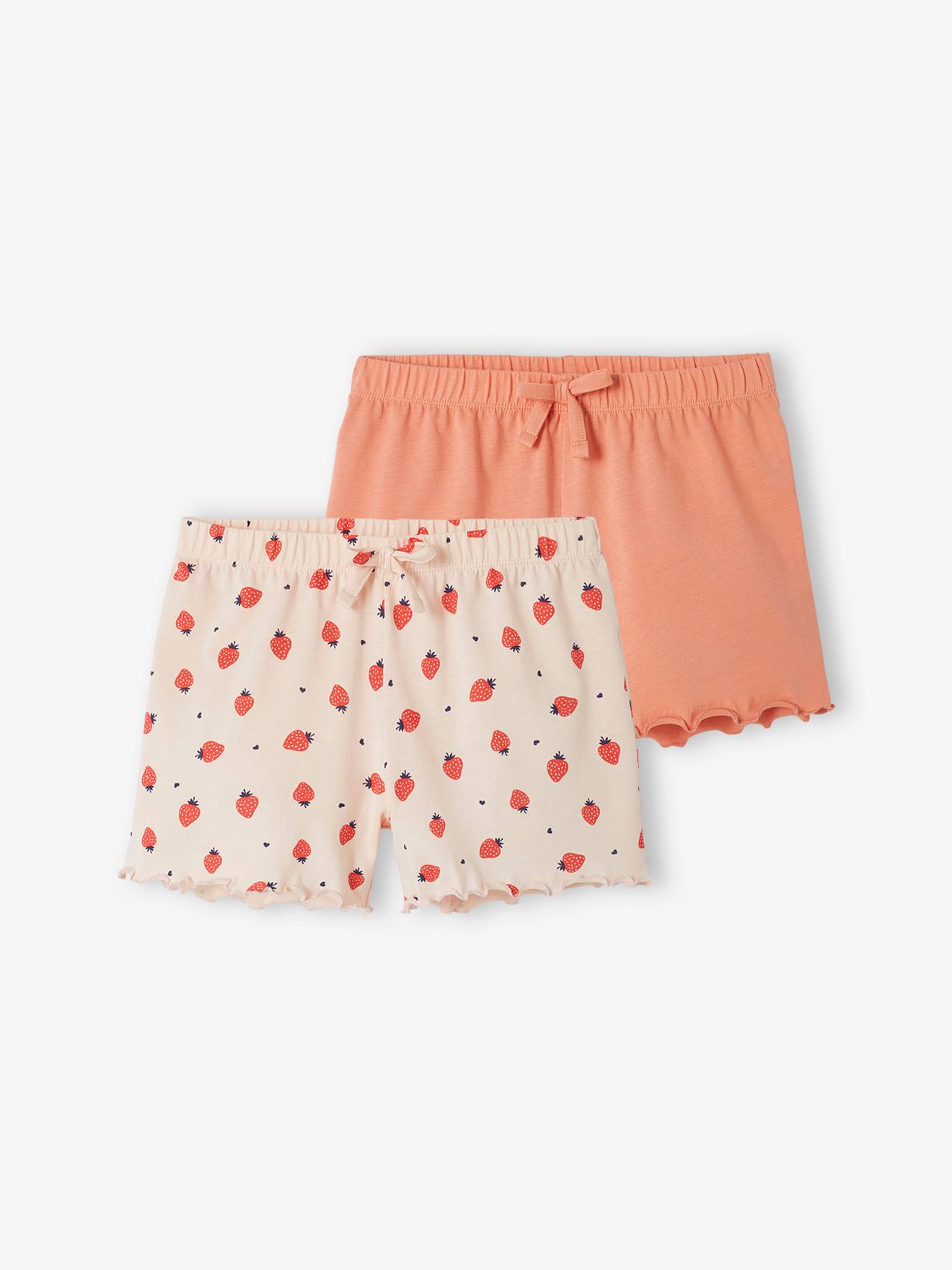 VERTBAUDET Pack de 2 shorts de pijama para niña rosa
