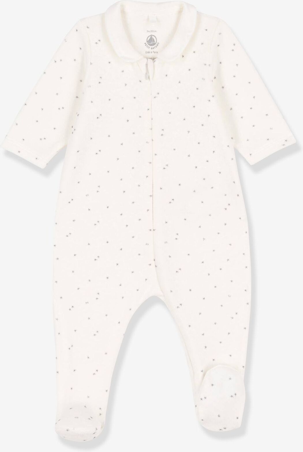 Pelele de algodón orgánico con cremallera PETIT BATEAU blanco