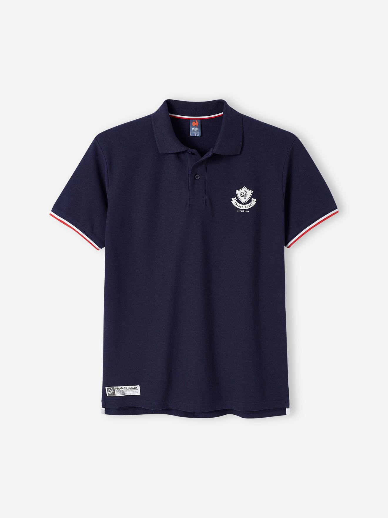 FFR Polo de manga corta France Rugby® para adultos azul marino