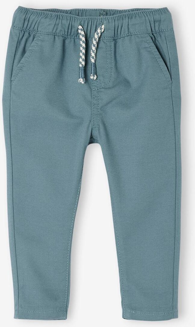 VERTBAUDET Pantalón de tela con cintura elástica, para bebé niño azul claro