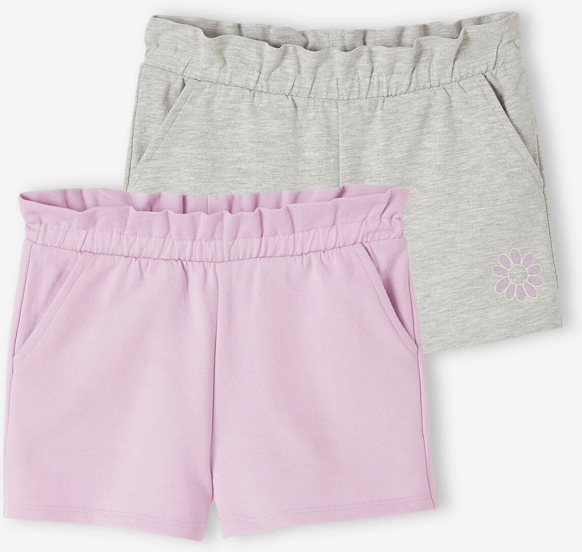 VERTBAUDET Pack de 2 shorts para niña malva