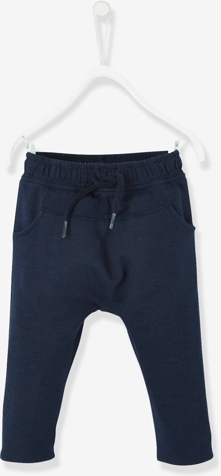 VERTBAUDET Pantalón de felpa para bebé niño azul oscuro liso