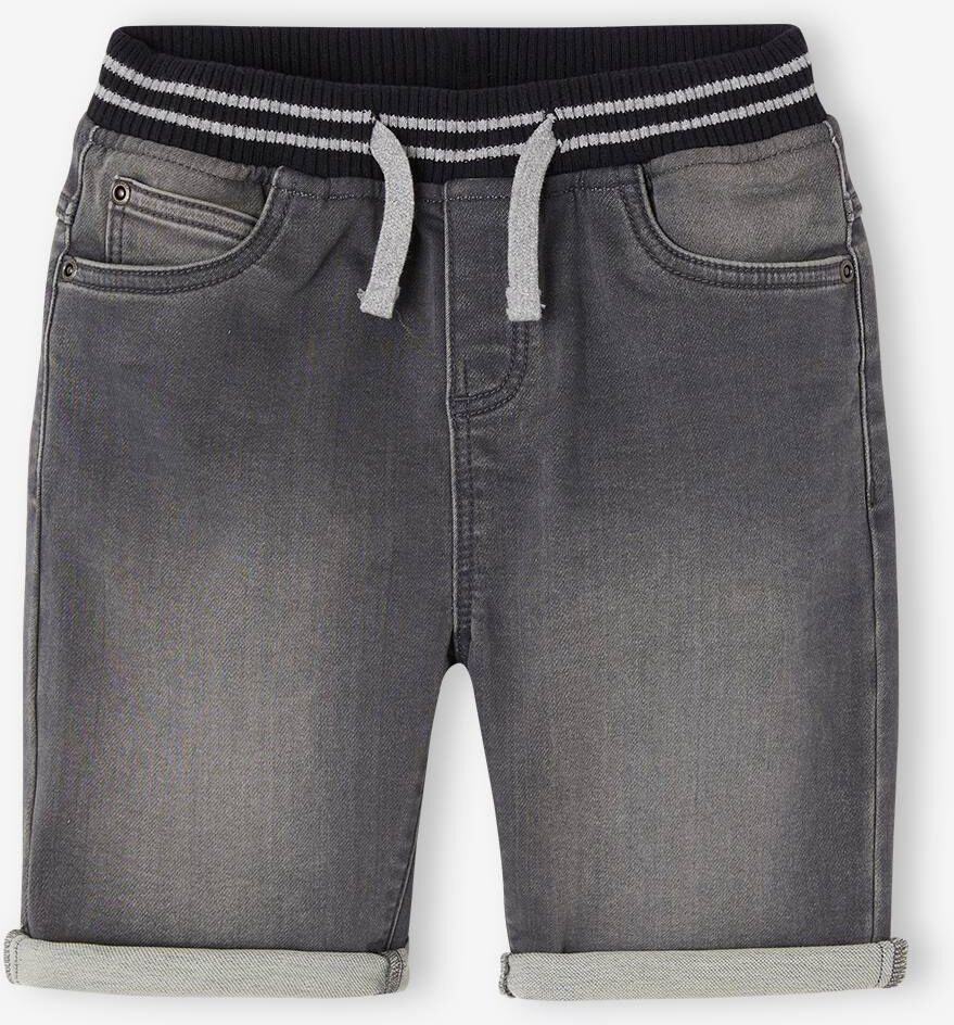 VERTBAUDET Bermudas fáciles de vestir para niño de felpa estilo denim denim gris