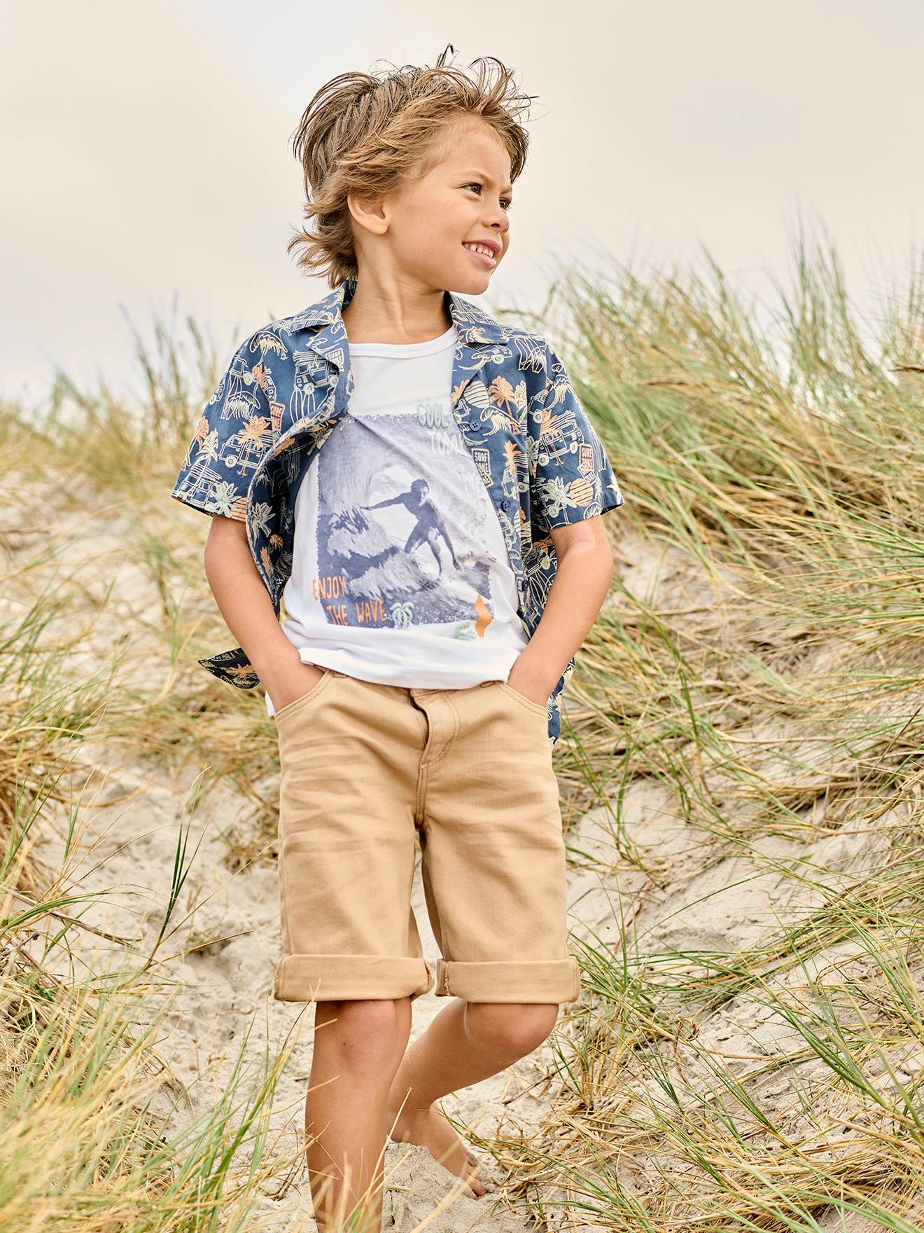 VERTBAUDET Bermudas niño beige