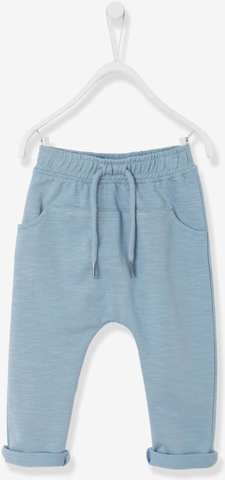 VERTBAUDET Pantalón de felpa para bebé niño azul claro