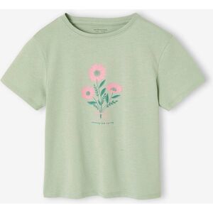 VERTBAUDET Camiseta estampada de manga corta para niña verde sauce VERTBAUDET Camiseta estampada de manga corta para niña verde sauce