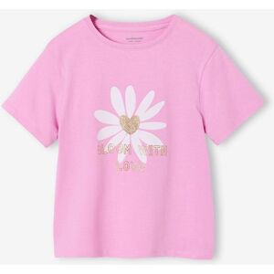 VERTBAUDET Camiseta estampada de manga corta para niña malva VERTBAUDET Camiseta estampada de manga corta para niña malva