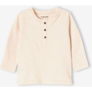 VERTBAUDET Camiseta personalizable, con cuello tunecino y manga larga bebé niño beige claro liso VERTBAUDET Camiseta personalizable, con cuello tunecino y manga larga bebé niño beige claro liso