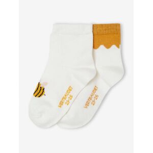 VERTBAUDET Pack de 2 pares de calcetines «Abejas» para bebé crudo