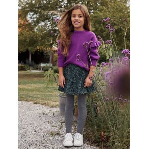 Falda de terciopelo verde con volantes y estampado de flores - Falda Falda de terciopelo verde con volantes y estampado de flores - Falda