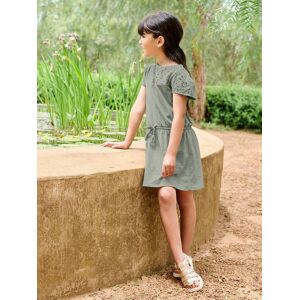 VERTBAUDET Vestido con detalles de bordado inglés para niña verde sauce VERTBAUDET Vestido con detalles de bordado inglés para niña verde sauce
