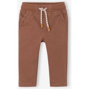 VERTBAUDET Pantalón de sarga con forro bebé niño nuez de pacana VERTBAUDET Pantalón de sarga con forro bebé niño nuez de pacana