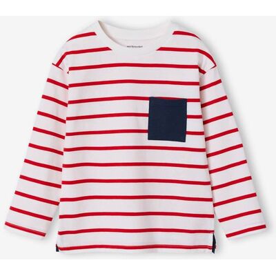 VERTBAUDET Camiseta a rayas personalizable para niño rojo VERTBAUDET Camiseta a rayas personalizable para niño rojo