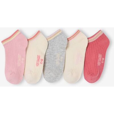 VERTBAUDET Pack de 5 pares de calcetines cortos de punto de canalé, niña crudo VERTBAUDET Pack de 5 pares de calcetines cortos de punto de canalé, niña crudo