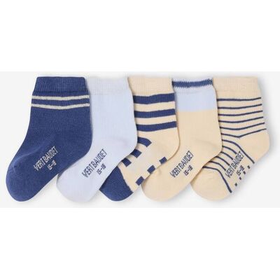 VERTBAUDET Lote de 5 pares de calcetines para bebé niño azul VERTBAUDET Lote de 5 pares de calcetines para bebé niño azul