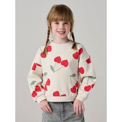 VERTBAUDET Sudadera fantasía con motivo de corazones o lunares, para niña blanco estampado VERTBAUDET Sudadera fantasía con motivo de corazones o lunares, para niña blanco estampado