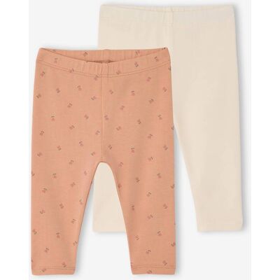 VERTBAUDET Pack de 2 leggings para bebé Basics rosa VERTBAUDET Pack de 2 leggings para bebé Basics rosa