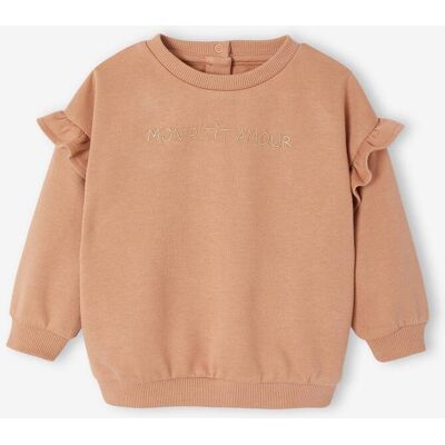 VERTBAUDET Sudadera personalizable para bebé niña nuez de pacana VERTBAUDET Sudadera personalizable para bebé niña nuez de pacana