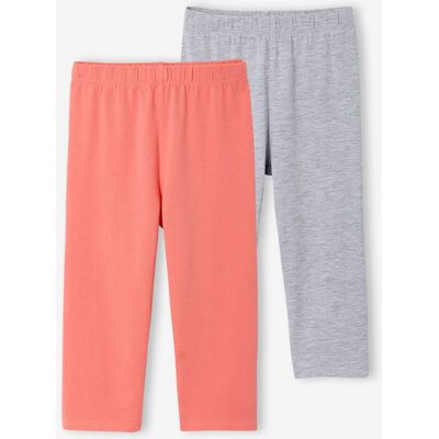 VERTBAUDET Pack de 2 leggings niña hasta media pantorrilla gris jaspeado VERTBAUDET Pack de 2 leggings niña hasta media pantorrilla gris jaspeado
