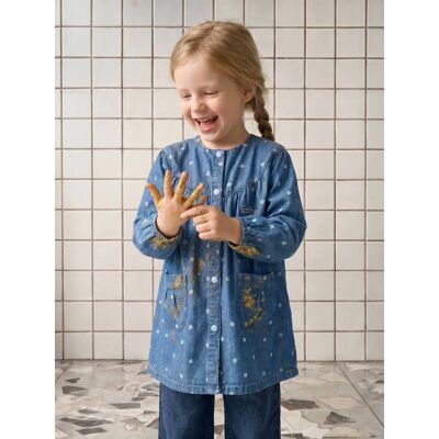 VERTBAUDET Bata personalizable para niña azul jeans VERTBAUDET Bata personalizable para niña azul jeans