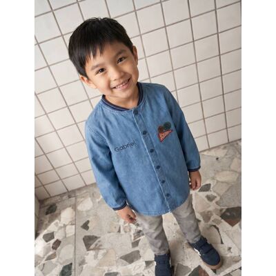 VERTBAUDET Bata personalizable para niño azul jeans VERTBAUDET Bata personalizable para niño azul jeans