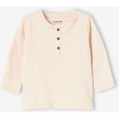 VERTBAUDET Camiseta personalizable, con cuello tunecino y manga larga bebé niño beige claro liso VERTBAUDET Camiseta personalizable, con cuello tunecino y manga larga bebé niño beige claro liso