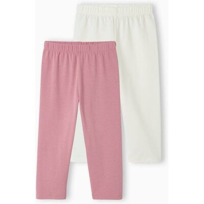 VERTBAUDET Pack de 2 leggings niña hasta media pantorrilla malva VERTBAUDET Pack de 2 leggings niña hasta media pantorrilla malva
