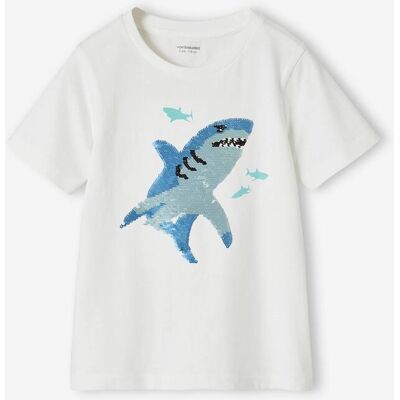 VERTBAUDET Camiseta Basics motivo lentejuelas reversibles niño blanco VERTBAUDET Camiseta Basics motivo lentejuelas reversibles niño blanco