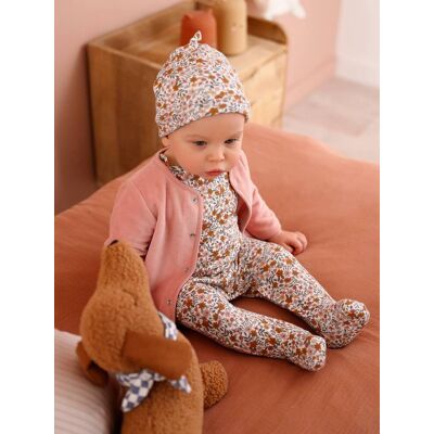 VERTBAUDET Conjunto de nacimiento body + peto + gorro + chaqueta personalizable rosa VERTBAUDET Conjunto de nacimiento body + peto + gorro + chaqueta personalizable rosa