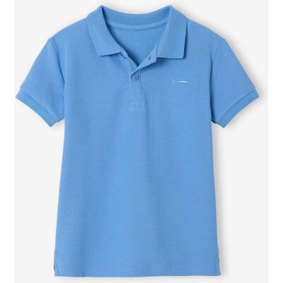 VERTBAUDET Polo de manga corta con bordado en el pecho, para niño azul VERTBAUDET Polo de manga corta con bordado en el pecho, para niño azul