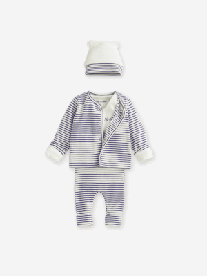 VERTBAUDET Conjunto evolutivo unisex body + leggings + chaqueta + gorro azul VERTBAUDET Conjunto evolutivo unisex body + leggings + chaqueta + gorro azul