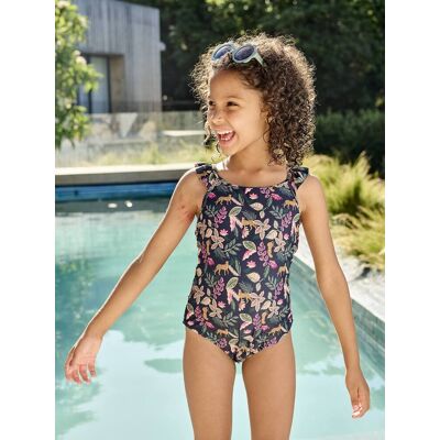 VERTBAUDET Bañador estampado para niña Colección cápsula Familia tinta VERTBAUDET Bañador estampado para niña Colección cápsula Familia tinta